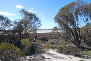 Unnamed lake to the east of the rock.