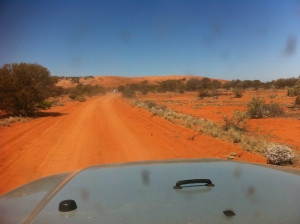 The start of red sand country.