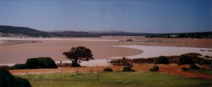 Mouth of the Murchison in flood.