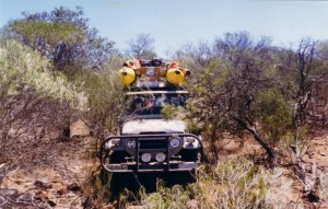 Tony drove the Landcruiser through the bush back to The Bus.