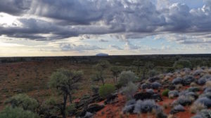 Uluru with clouds