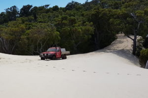 Aaron takes his GU TD42 ute up onto Yeagarup Dunes.