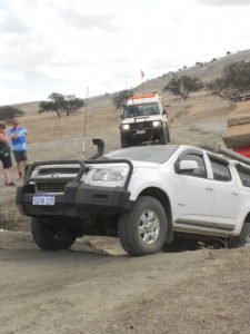 Greg bounced his trailer through the obstacle.