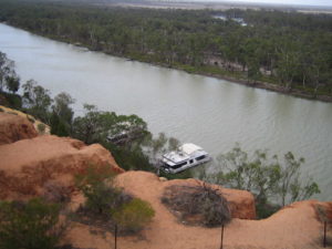 From the upriver cliffs.