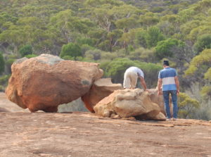 Joe and Greg examine a fine example of holoclasty at Eagle Rock