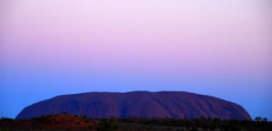 Uluru at sunset.