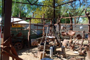 Not a junkyard but a display of memorabilia.