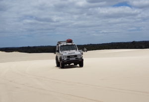 John and Steven in the Sierra driving on the dunes.