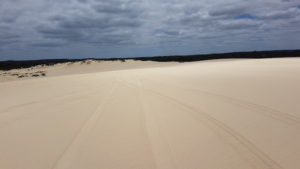 Heading to the beach on Yeagarup Dunes.