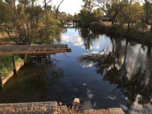 The replacement bridge over the Hotham River.