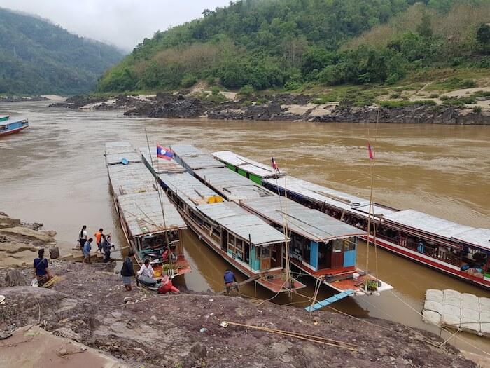 Boarding the Slow Boat for the trip to Luang Prabang.