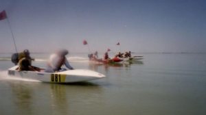 Unusually, Lake Alexandrina was dead calm.