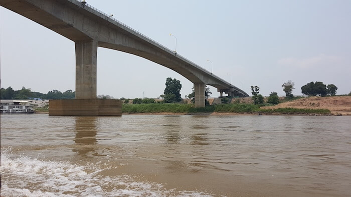 The Pak Beng bridge that takes Route AH13 across the Mekong River.