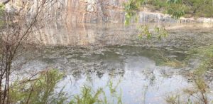 The overflow pool at Harris River Dam.