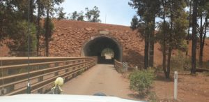 This tunnel on Nanga Road separates Willowdale mine traffic from traffic on Nanga Road.