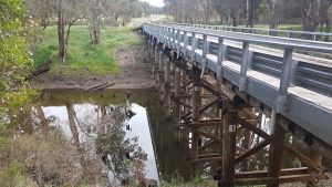 The steep banks at Darradup Bridge make fishing difficult.