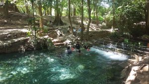 Popular swimming and picnic spot.