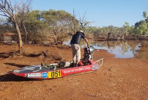 Greg preparing boat.