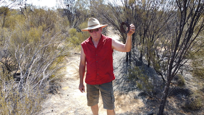 One of the many cans, bottles, horseshoes and other artefacts that provide convincing evidence we were on the historical Gus Luck Track