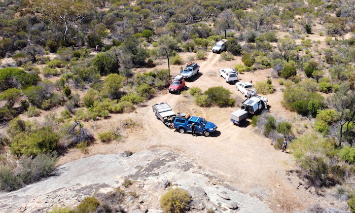 Parked at Sandford Rocks.