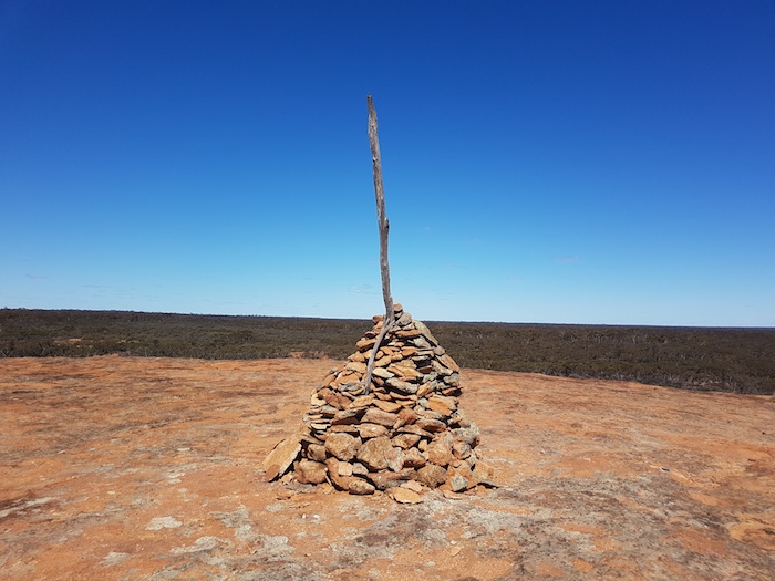 Cairn at the top of Weowanie Rock.